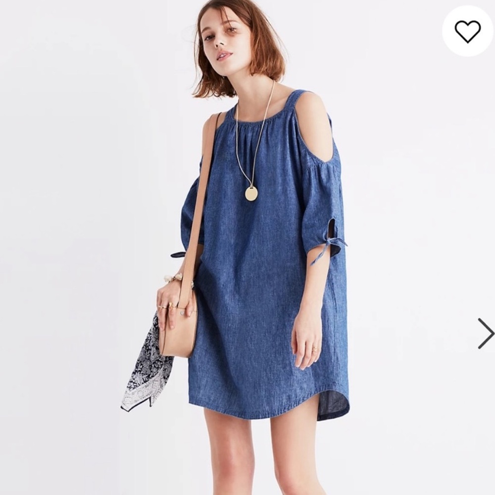 Madewell Chambray Cold-Shoulder Dress‎ size small
